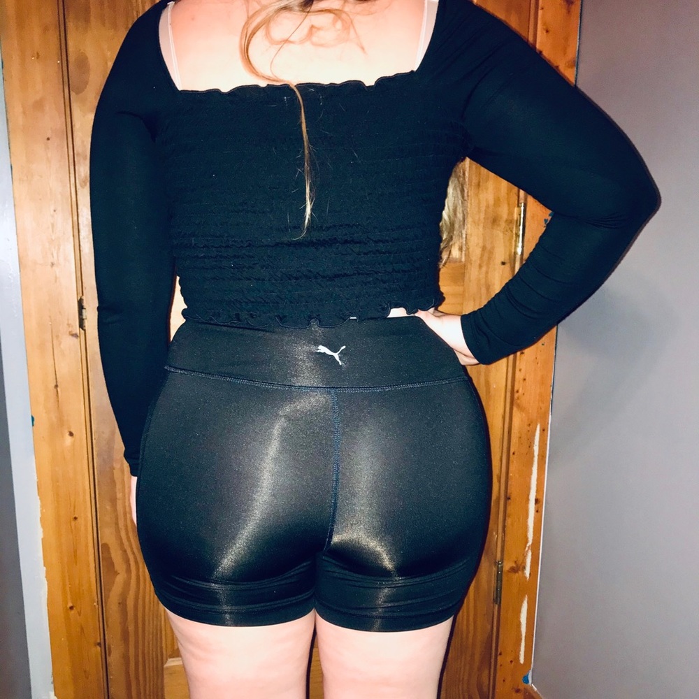Black puma spandex shorts